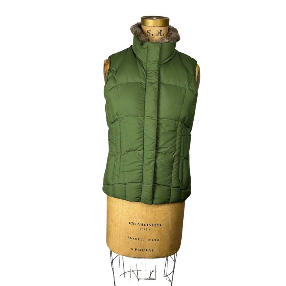 Eddie Bauer Puffer Vest Green Down Goose